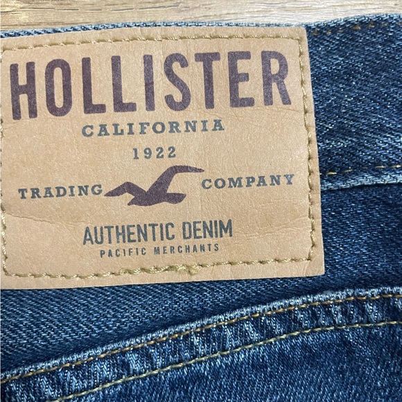 Hollister Heavyweight 100% Cotton Navy boot cut Demin Vintage Fade No Stretch - Picture 6 of 12